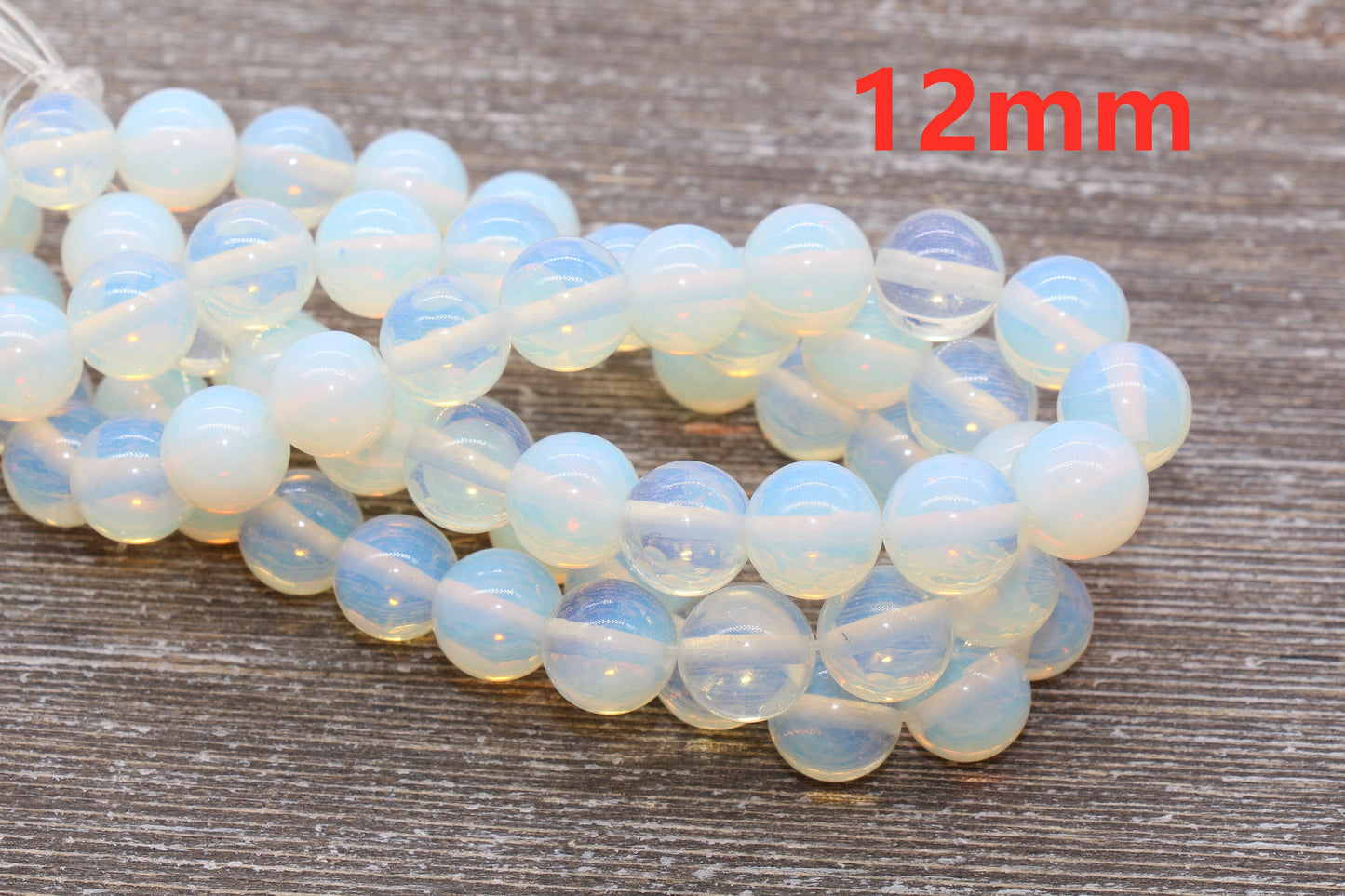 Opalite Beads, Clear Beads, Opal Gemstone Round Loose Beads, Transparent Round Beads, Sizes 4mm 6mm 8mm 10mm, Full Strand 15.5" #52