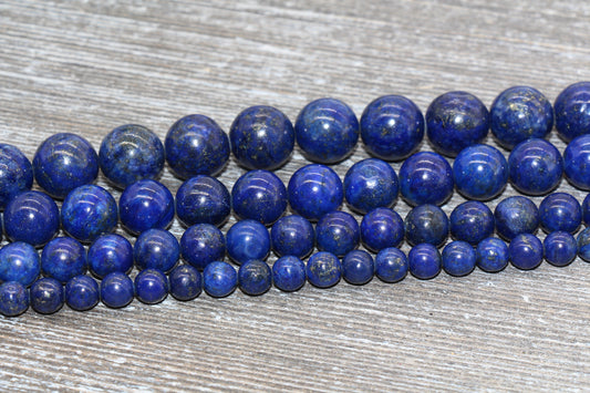 Lapis Lazuli Beads, Dyed Lapis Lazuli Gemstone Round Beads, Sizes 4mm 6mm 8mm 10mm,12mm, Full Strand 15.5 inch, #107