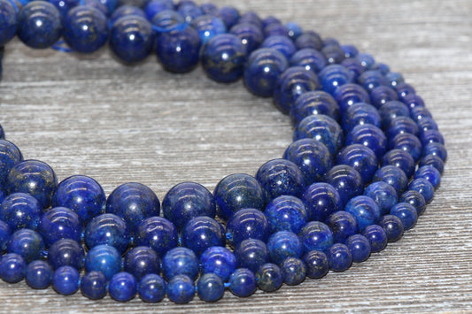 Lapis Lazuli Beads, Dyed Lapis Lazuli Gemstone Round Beads, Sizes 4mm 6mm 8mm 10mm,12mm, Full Strand 15.5 inch, #107