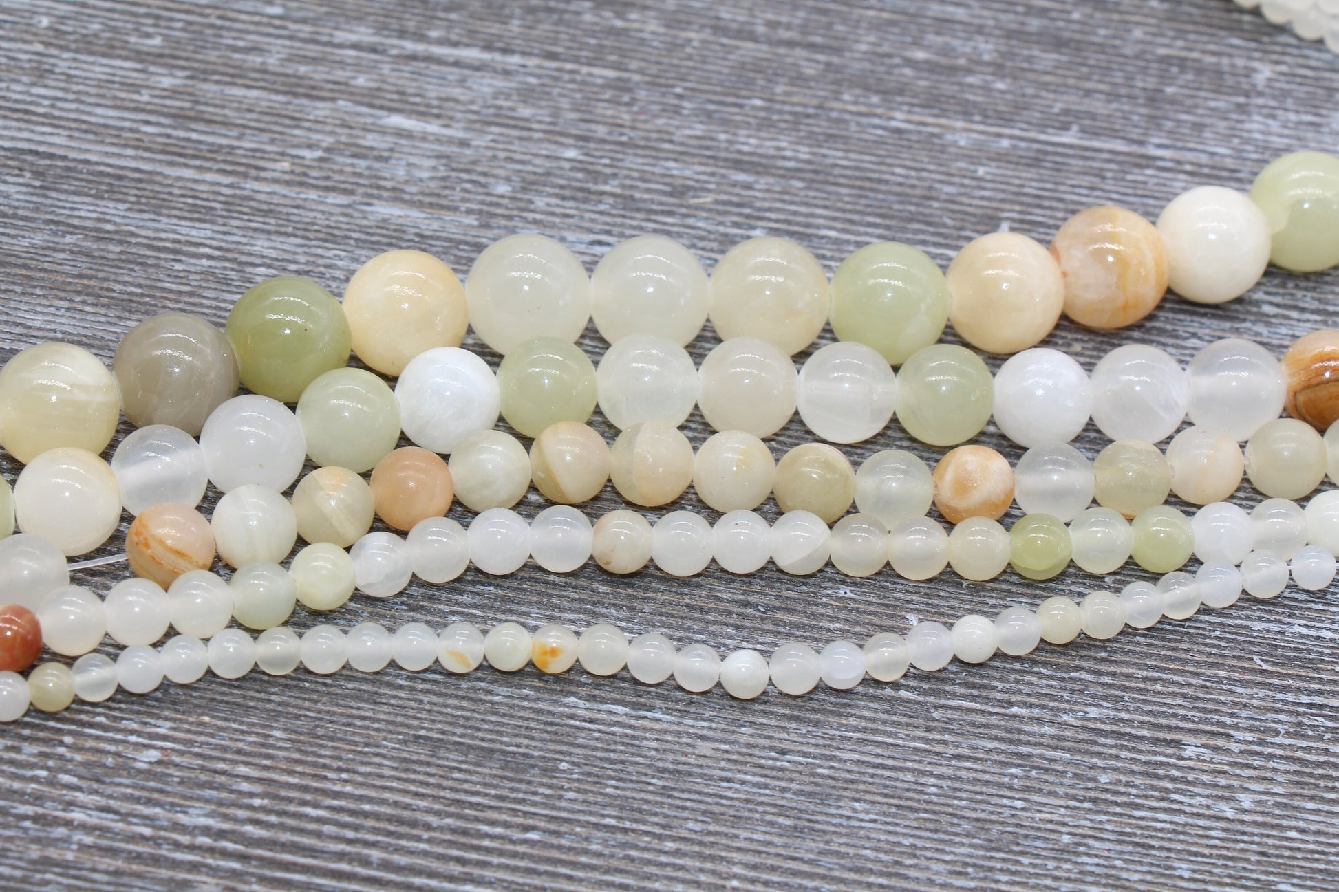 Jade Beads, Natural Gemstone Round Beads, Sizes 4mm 6mm 8mm 10mm 12mm, Full Strand 15.5" #104