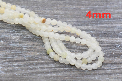 Jade Beads, Natural Gemstone Round Beads, Sizes 4mm 6mm 8mm 10mm 12mm, Full Strand 15.5" #104