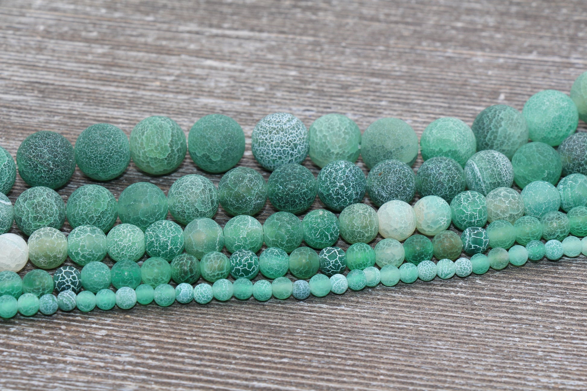 Green Effloresce Agate Beads, Frosted Agate Beads, Crackled Agate Bead, Round Matte Gemstone, 4mm 6mm 8mm 10mm 12mm, Full Strand 15.5 #109