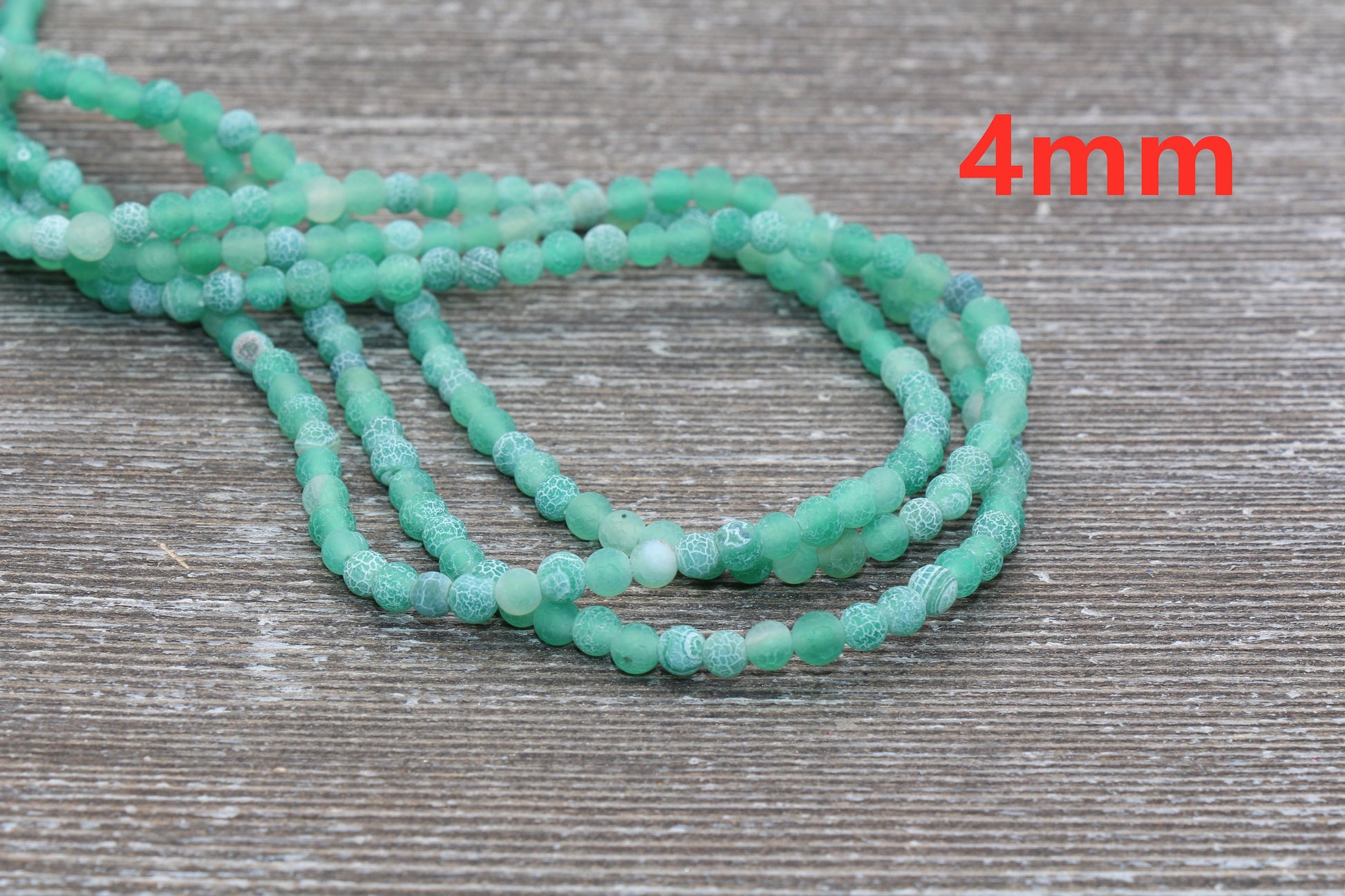 Green Effloresce Agate Beads, Frosted Agate Beads, Crackled Agate Bead, Round Matte Gemstone, 4mm 6mm 8mm 10mm 12mm, Full Strand 15.5 #109