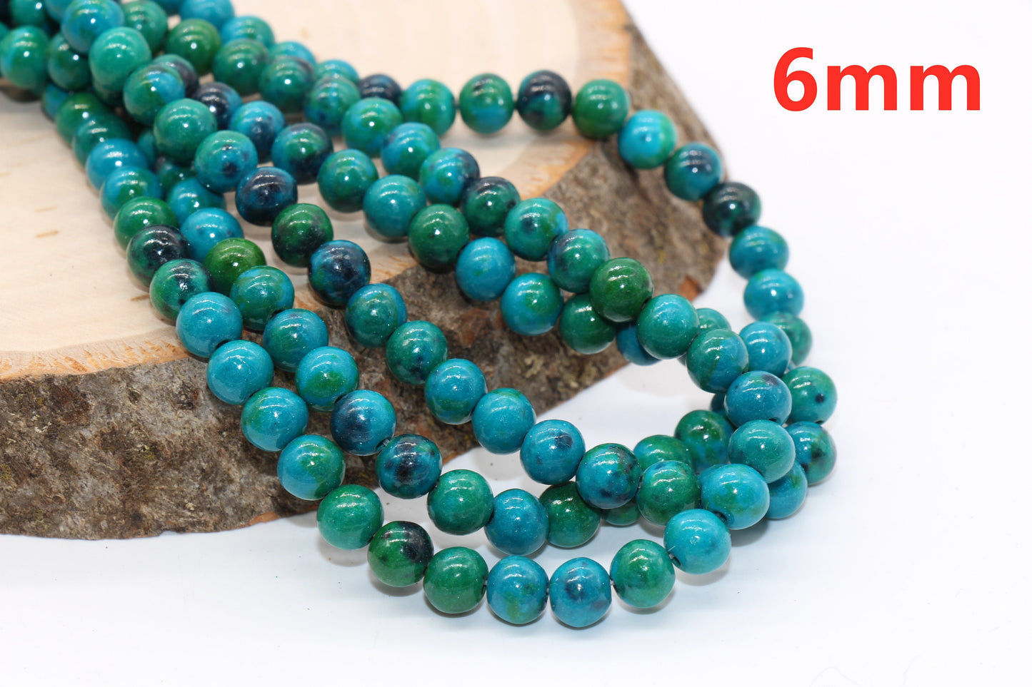 Chrysocolla Beads, Gemstone Smooth Round Beads, Size 4mm 6mm 8mm 10mm 12mm, Full Strand 15.5 inch, #138