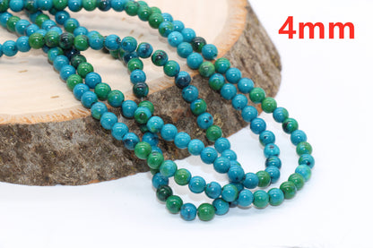 Chrysocolla Beads, Gemstone Smooth Round Beads, Size 4mm 6mm 8mm 10mm 12mm, Full Strand 15.5 inch, #138