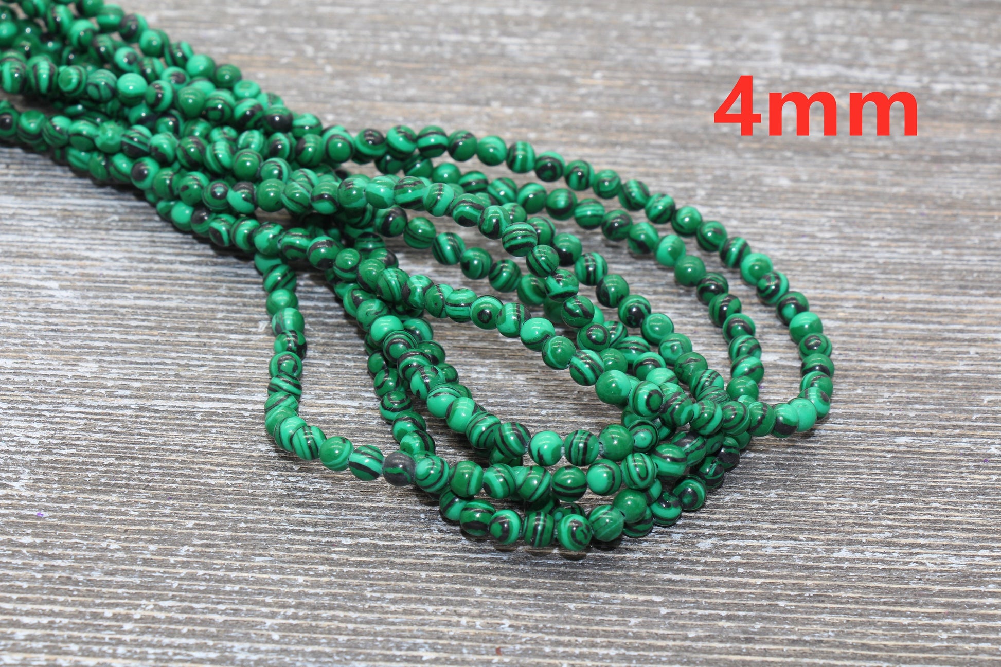 Peacock Stone Beads, Malachite Synthetic Beads, Smooth Gemstone Round Beads, Greenand Black Beads, Sizes 4mm 6mm 8mm 10mm 12mm #72