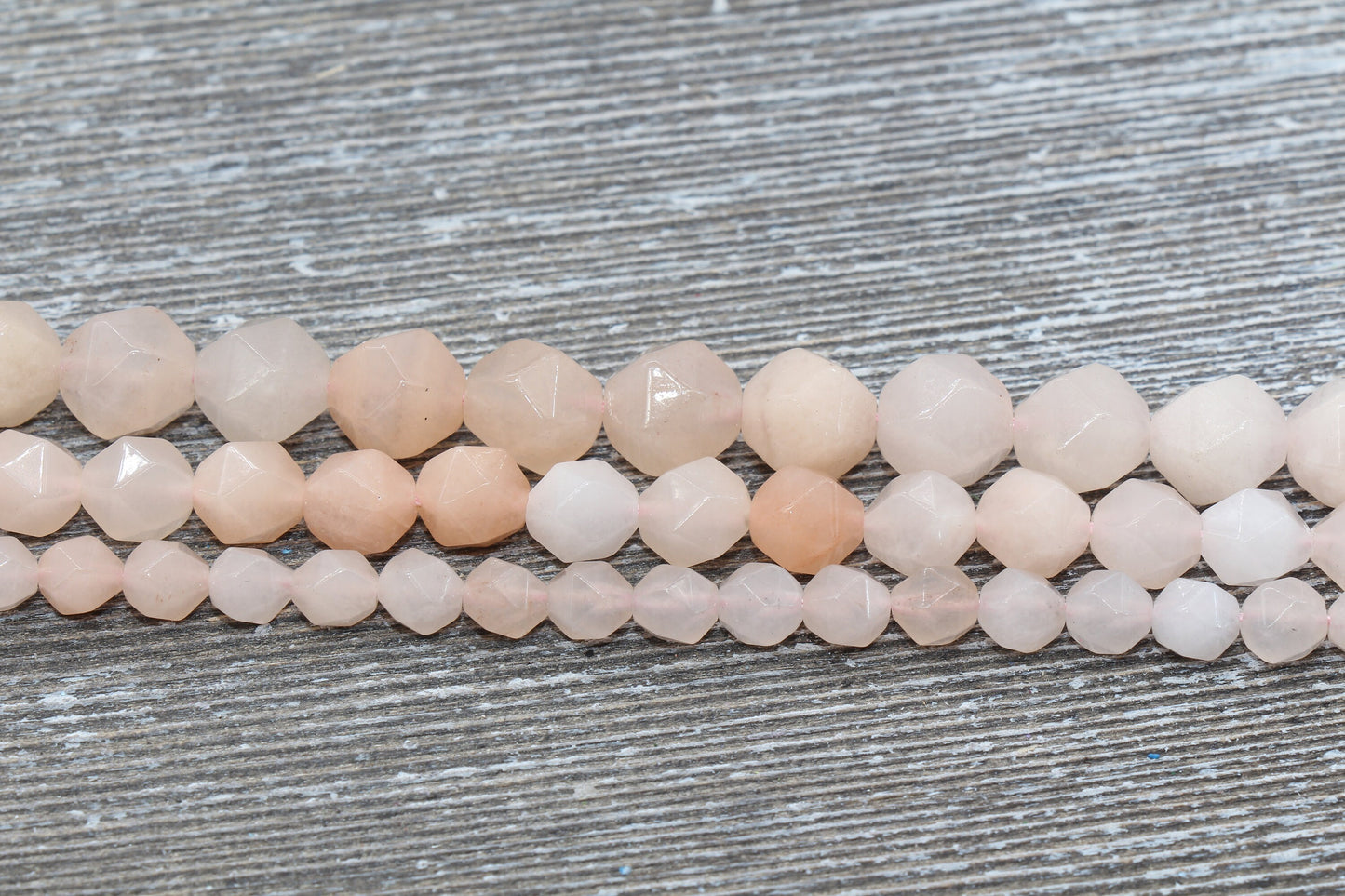 Pink Aventurine Beads, Peach Aventurine Beads, Gemstone Faceted Beads, Star Cut Beads, Size 6mm 8mm 10mm, Full Strand 15" #1