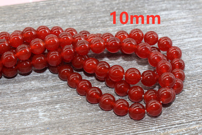 Dark Red Carnelian Agate Beads, Red Agate Beads, Natural Gemstone Round Loose Beads, Full Strand 15.5 inch, Size 4mm 6mm 8mm 10mm 12mm #7