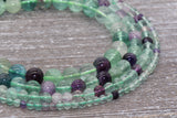 Fluorite Rainbow Beads, Multicolor Fluorite Beads, Natural Gemstone Round Beads, Size 4mm 6mm 8mm 10mm, Full Strand 15.5" #66
