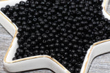 4mm Black Round Beads, Acrylic Black Gumball Beads, Smooth Round Spacer Beads, Bubblegum Beads, Plastic Round Bead #240