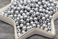 6mm Matte Silver Acrylic Spacer Beads