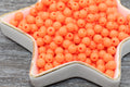 6mm Orange Acrylic Gumball Beads