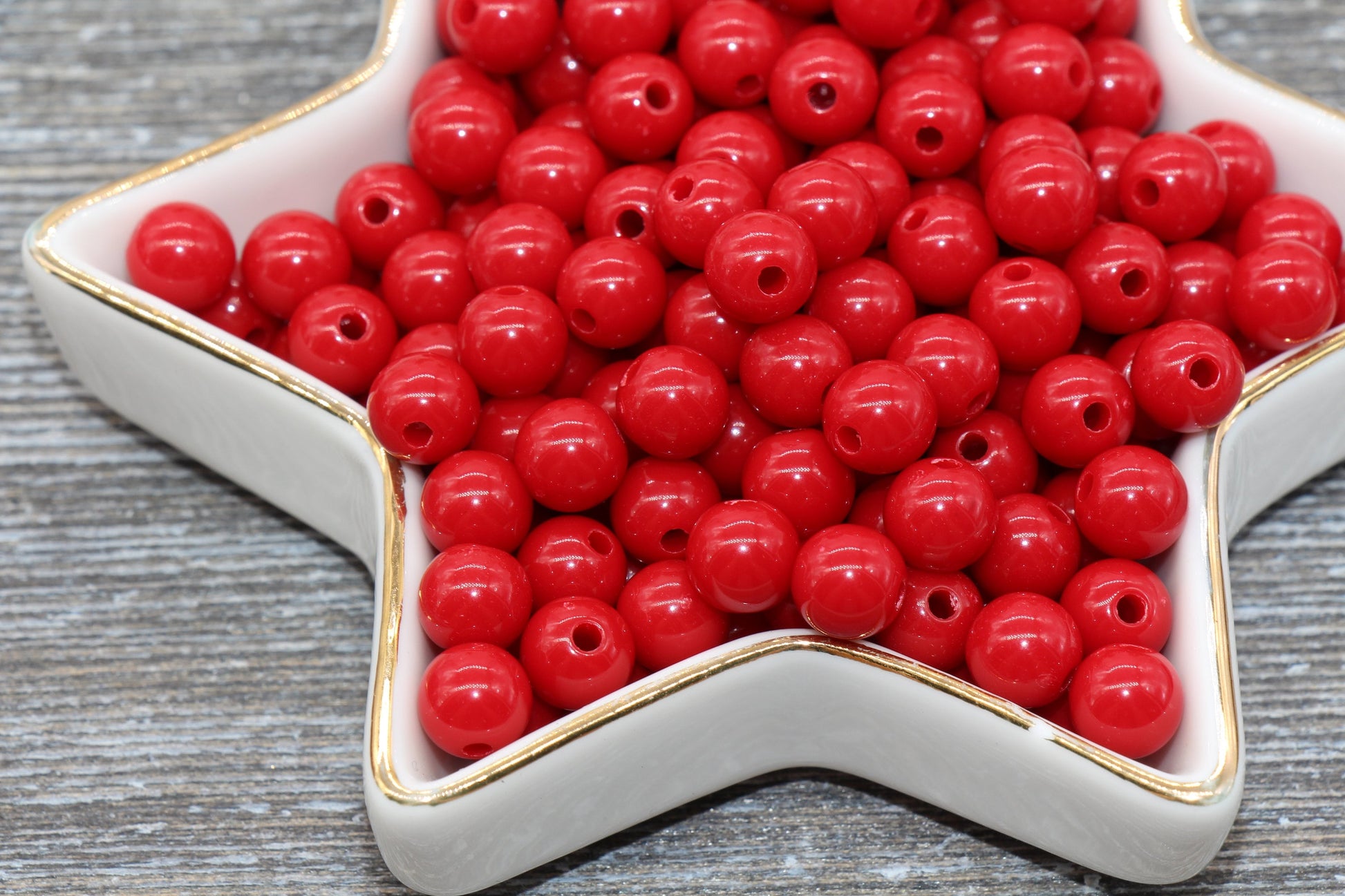 8mm Red Gumball Beads, Round Acrylic Loose Beads, Bubblegum Beads, Chunky Beads, Bubble Gum Beads, Smooth Plastic Round Beads #294