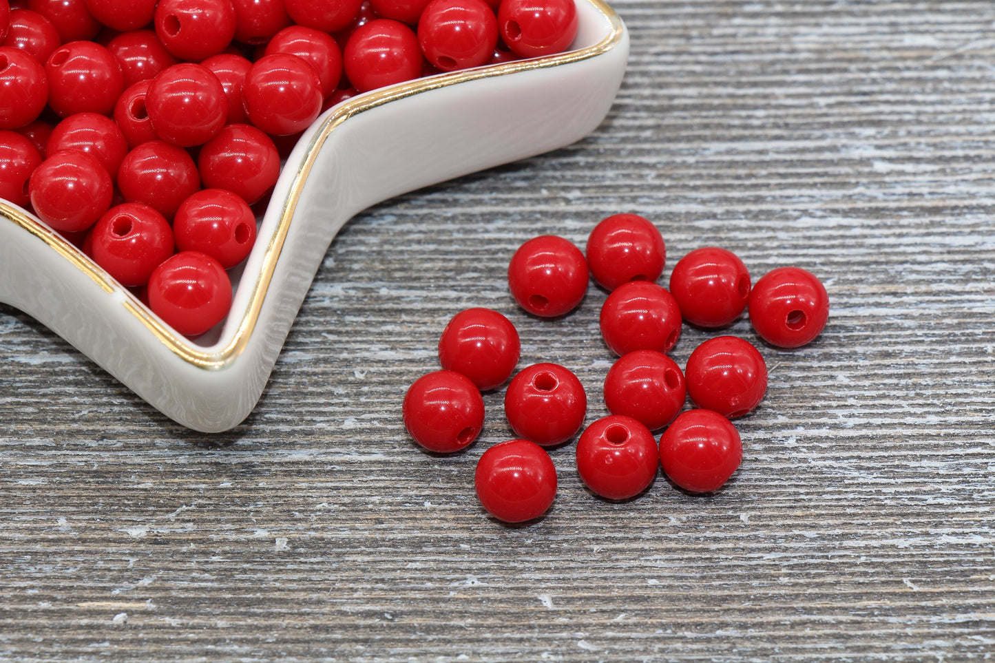 8mm Red Gumball Beads, Round Acrylic Loose Beads, Bubblegum Beads, Chunky Beads, Bubble Gum Beads, Smooth Plastic Round Beads #294