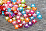 Multicolored Star Beads, Acrylic Star Beads, Plastic Colorful Star Beads, Flat Back Beads, Resin Star Beads #297