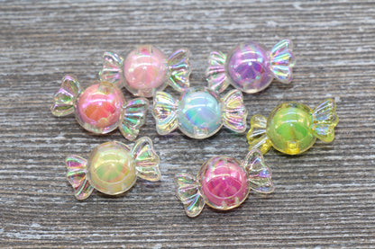 Multicolored Candy Beads, AB Color Candy Beads, Iridescent Acrylic Candies Beads, Mixed Color Candy Beads, #304