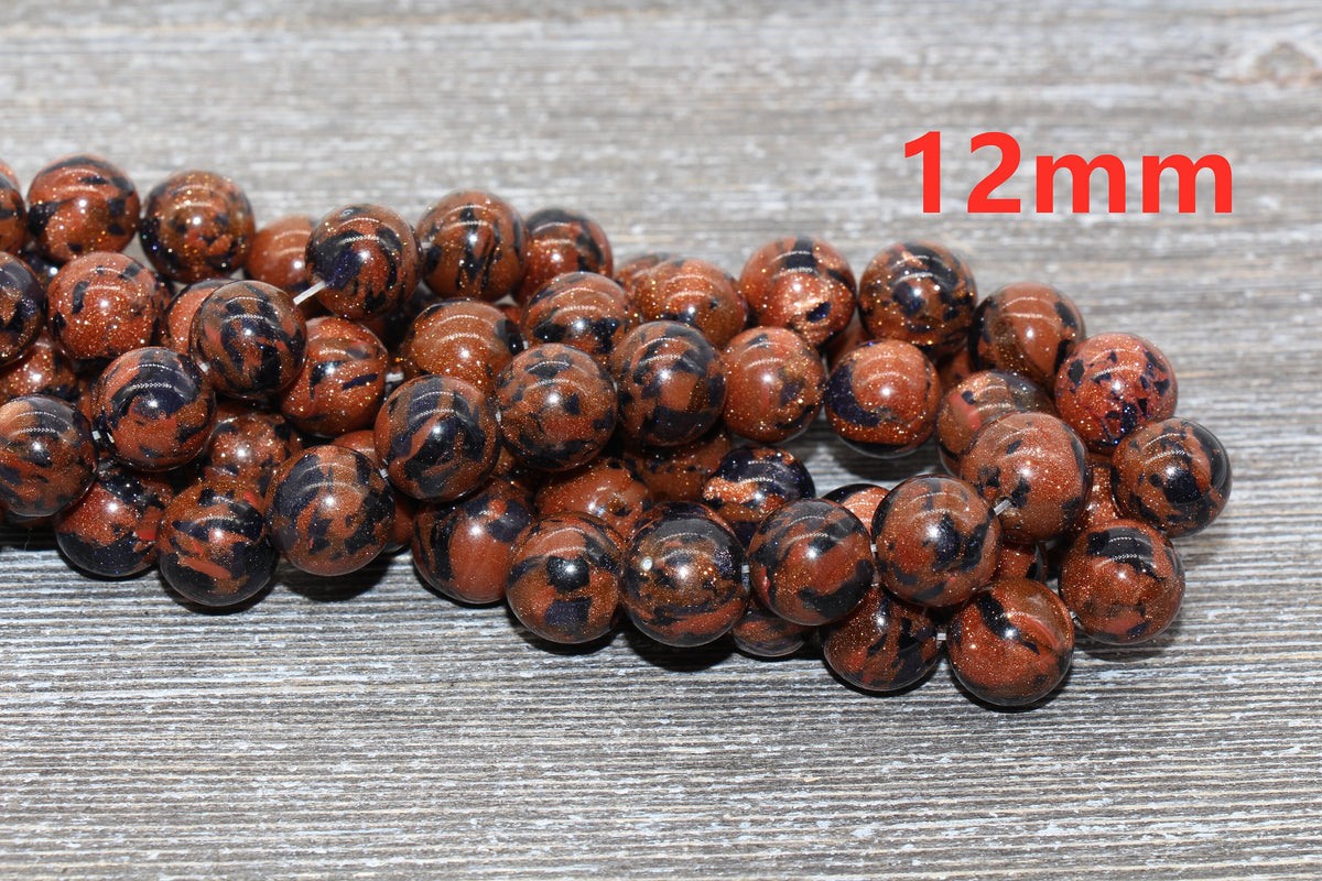 blue gold sandstone gemstone beads, stone beads for bracelets image 6