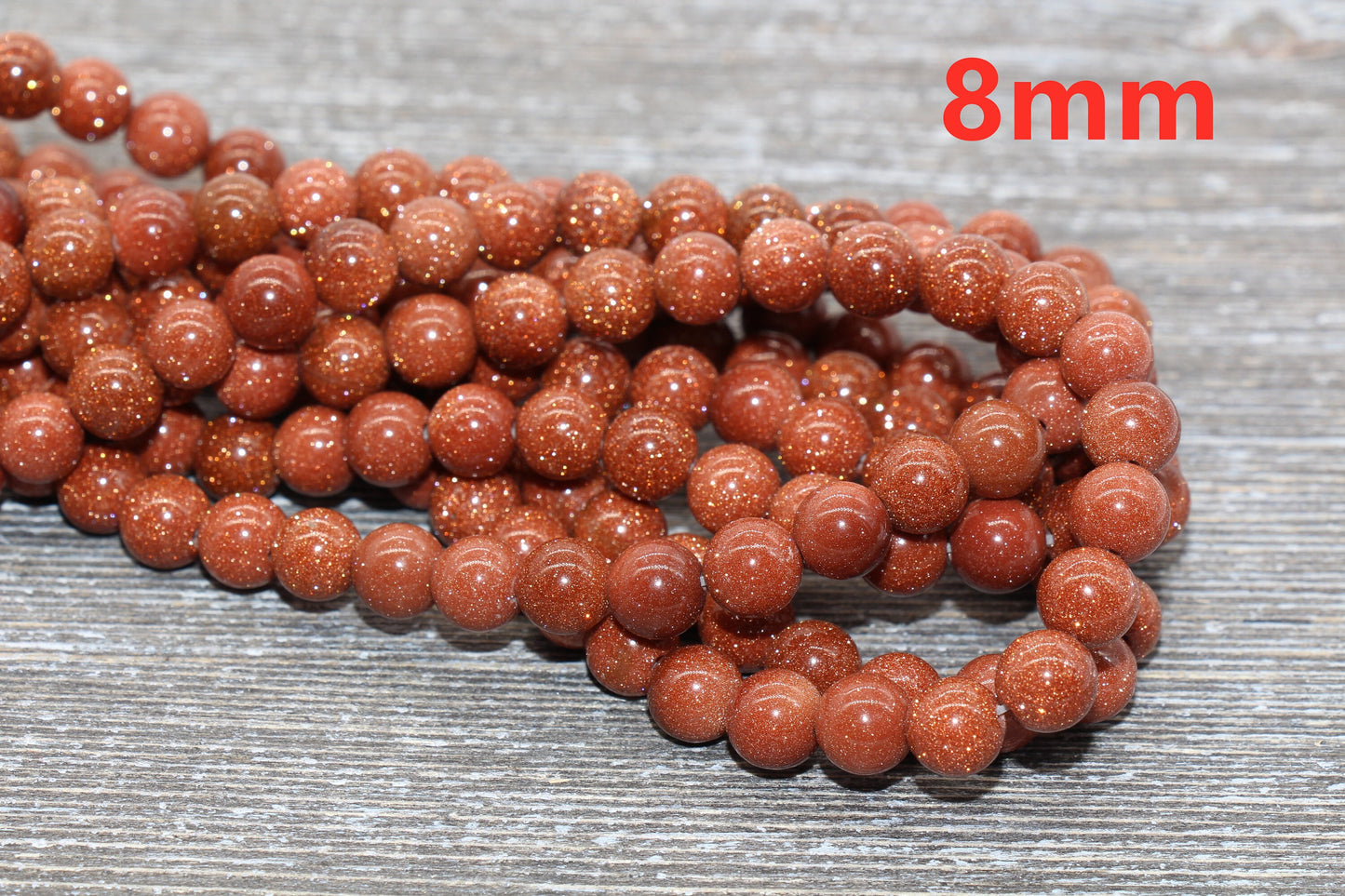 Gold Sandstone Beads, Loose Goldstone Beads, Smooth Gemstones Round Loose Beads, Sizes 4mm 6mm 8mm 10mm,12mm, Full Strand 15.5" #48