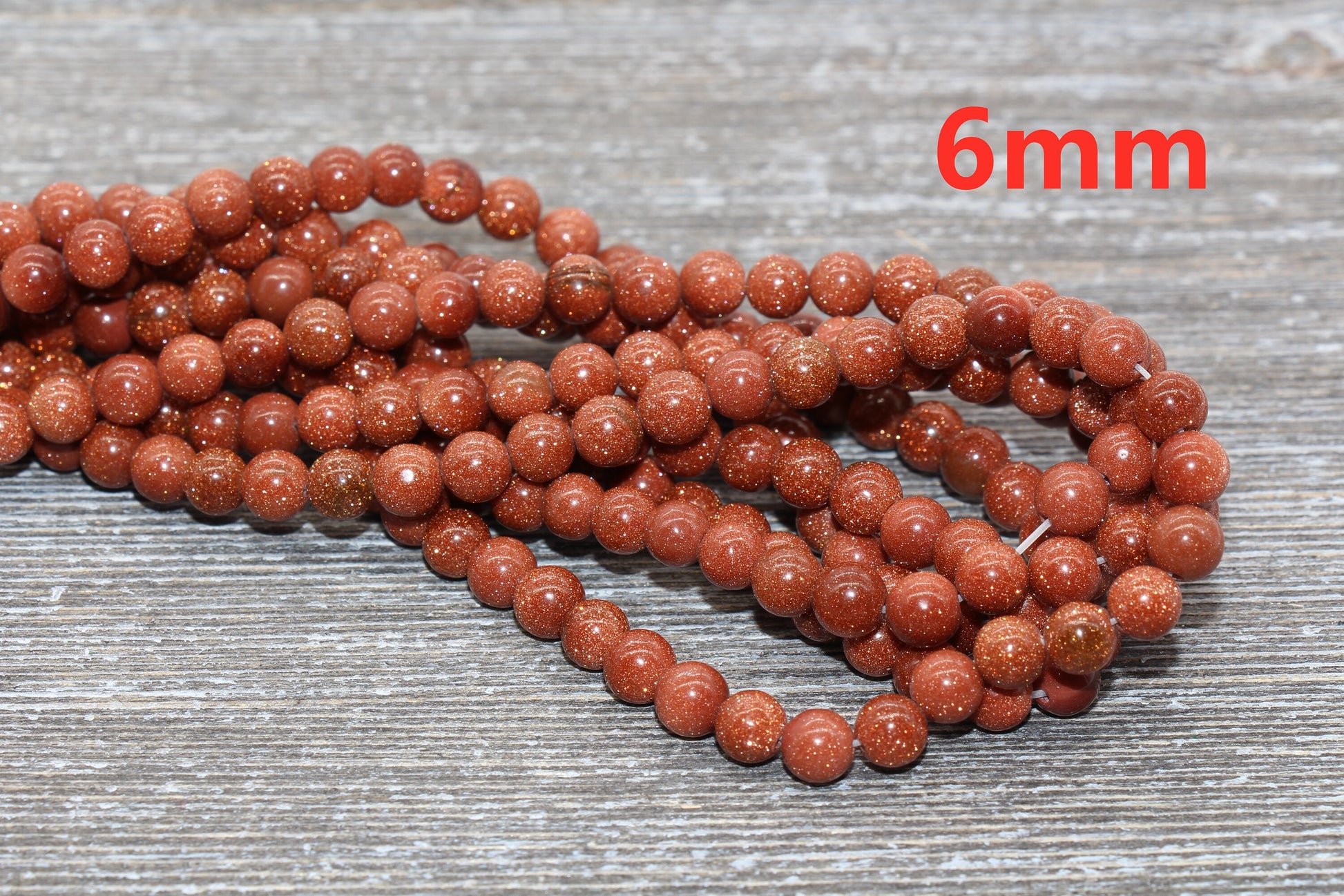 Gold Sandstone Beads, Loose Goldstone Beads, Smooth Gemstones Round Loose Beads, Sizes 4mm 6mm 8mm 10mm,12mm, Full Strand 15.5" #48