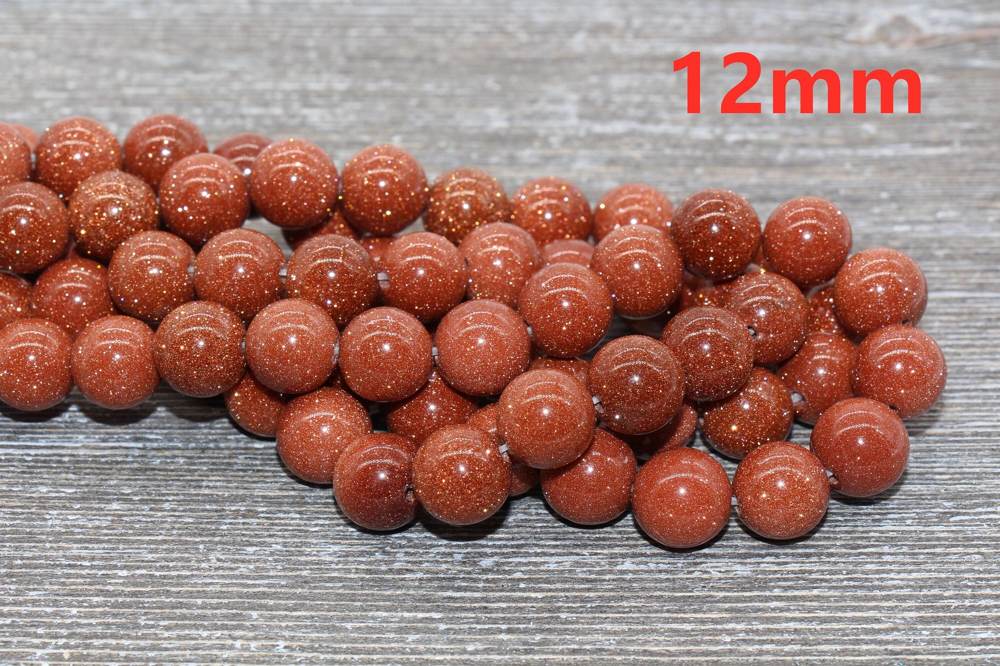 Gold Sandstone Beads, Loose Goldstone Beads, Smooth Gemstones Round Loose Beads, Sizes 4mm 6mm 8mm 10mm,12mm, Full Strand 15.5" #48