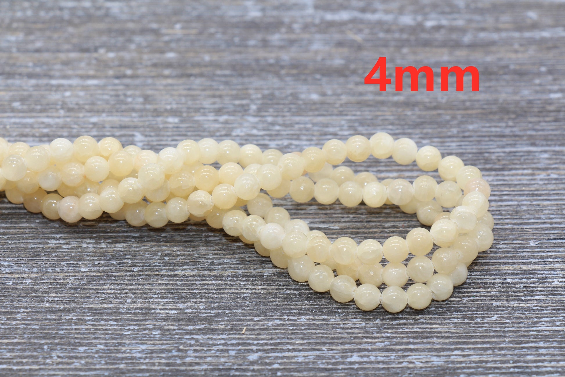 Pastel Yellow Jade Beads, Smooth Gemstone Round Loose Beads, Sizes 6mm 8mm 10mm, Full Strand 15.5" #51
