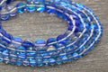 royal blue mystic aura quartz beads, glass beads for jewelry making