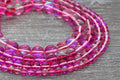 hot pink mystic aura quartz beads, glass beads for jewelry making