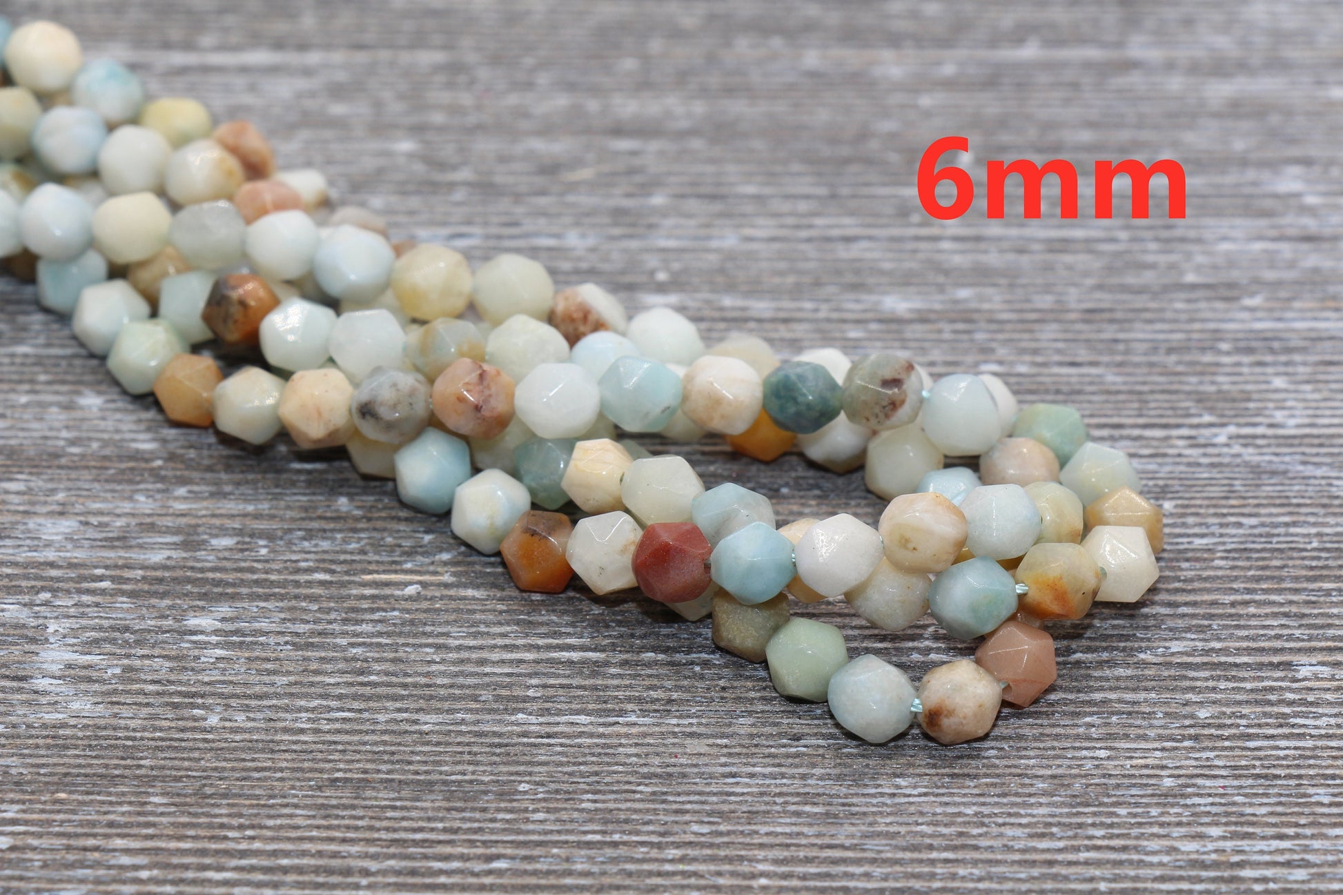Amazonite Beads, Star Cut Beads, Faceted Gemstones Loose Beads, Diamond Cut Beads, Sizes 6mm 8mm 10mm, Full Strand 15.5 inch, #124