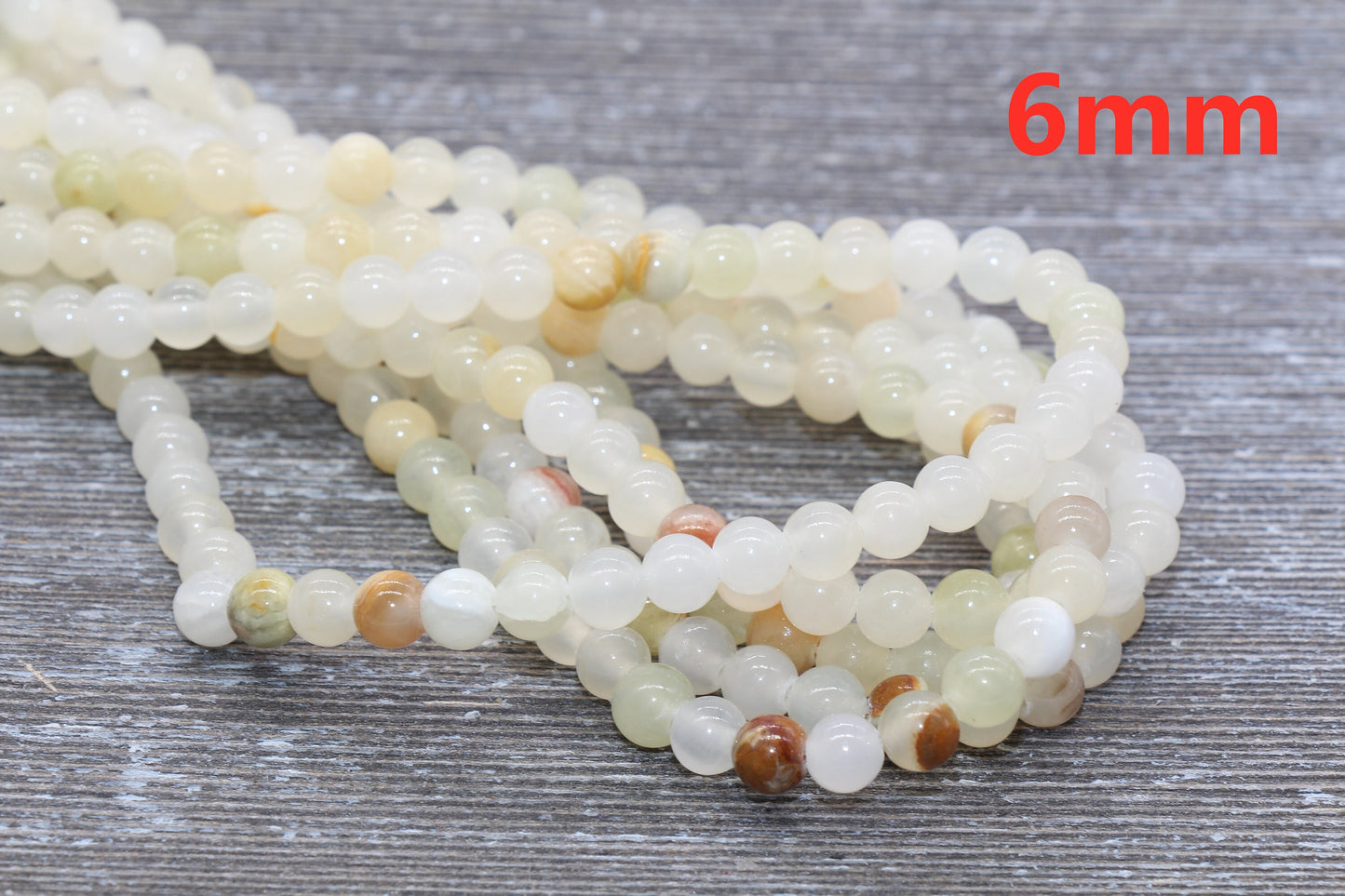 Jade Beads, Natural Gemstone Round Beads, Sizes 4mm 6mm 8mm 10mm 12mm, Full Strand 15.5" #104
