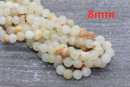Jade Beads, Natural Gemstone Round Beads, Sizes 4mm 6mm 8mm 10mm 12mm, Full Strand 15.5" #104