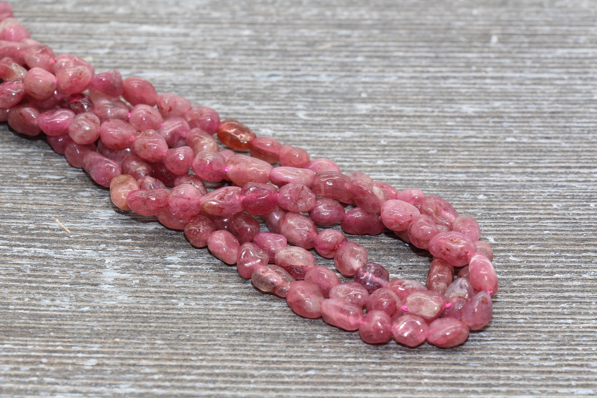 Pink Tourmaline Beads, Tourmaline Gemstone Nugget Beads, Loose Beads, Pebble Nugget Beads, Size 5mm-6mm #23