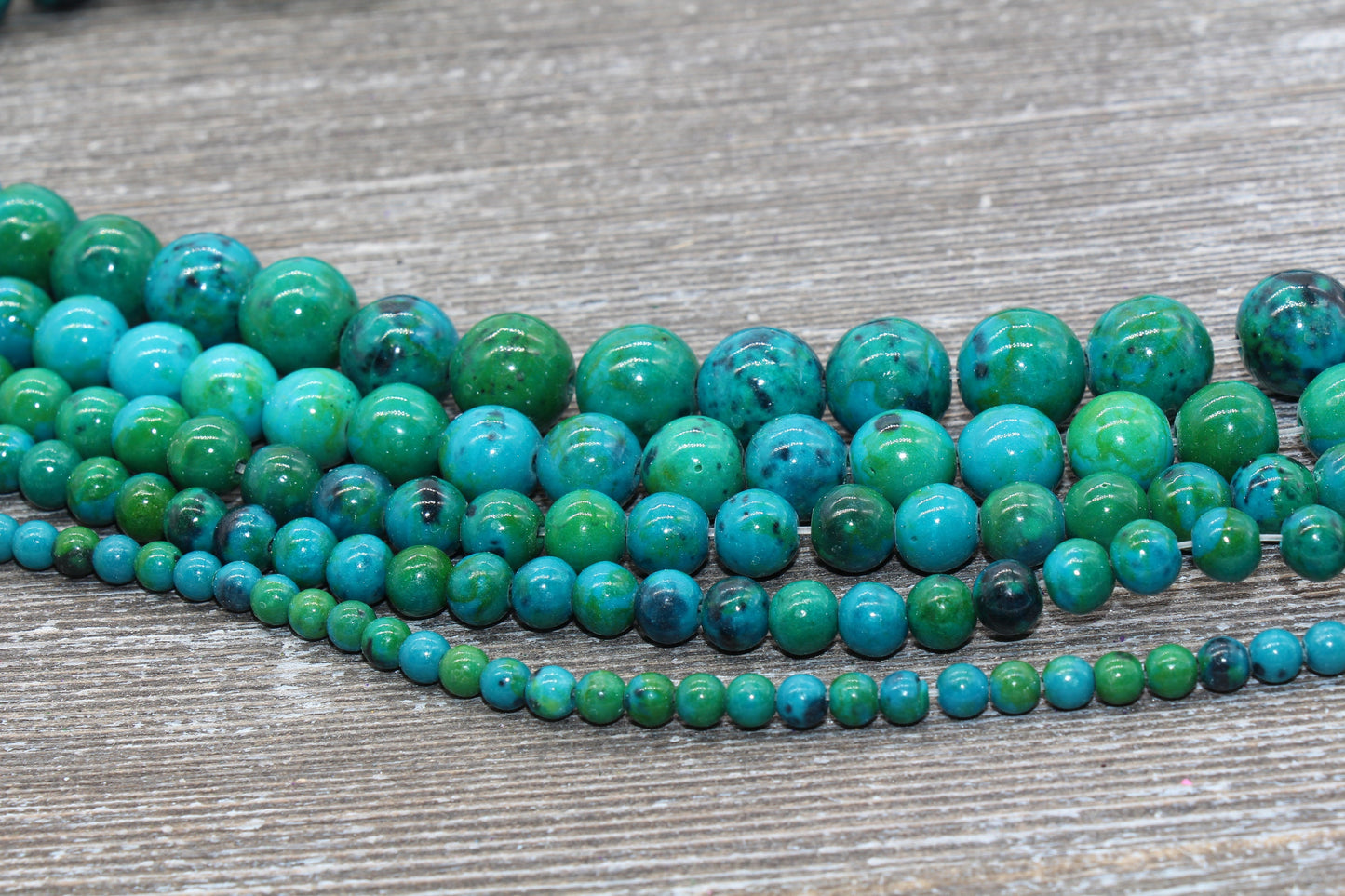 Chrysocolla Beads, Gemstone Smooth Round Beads, Size 4mm 6mm 8mm 10mm 12mm, Full Strand 15.5 inch, #138