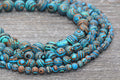 blue peacock stone beads, stone beads for bracelets