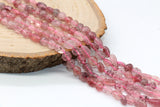 6mm strawberry quartz nugget beads, irregular stone beads for bracelets