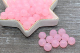 12mm Pink Translucent Gumball Beads, Round Acrylic Loose Beads, Bubblegum Beads, Chunky Beads, Smooth Plastic Round Beads #427