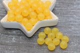 12mm Yellow Translucent Gumball Beads, Round Acrylic Loose Beads, Bubblegum Beads, Chunky Beads, Smooth Plastic Round Beads #429