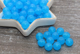 12mm Blue Translucent Gumball Beads, Round Acrylic Loose Beads, Bubblegum Beads, Chunky Beads, Smooth Plastic Round Beads #432