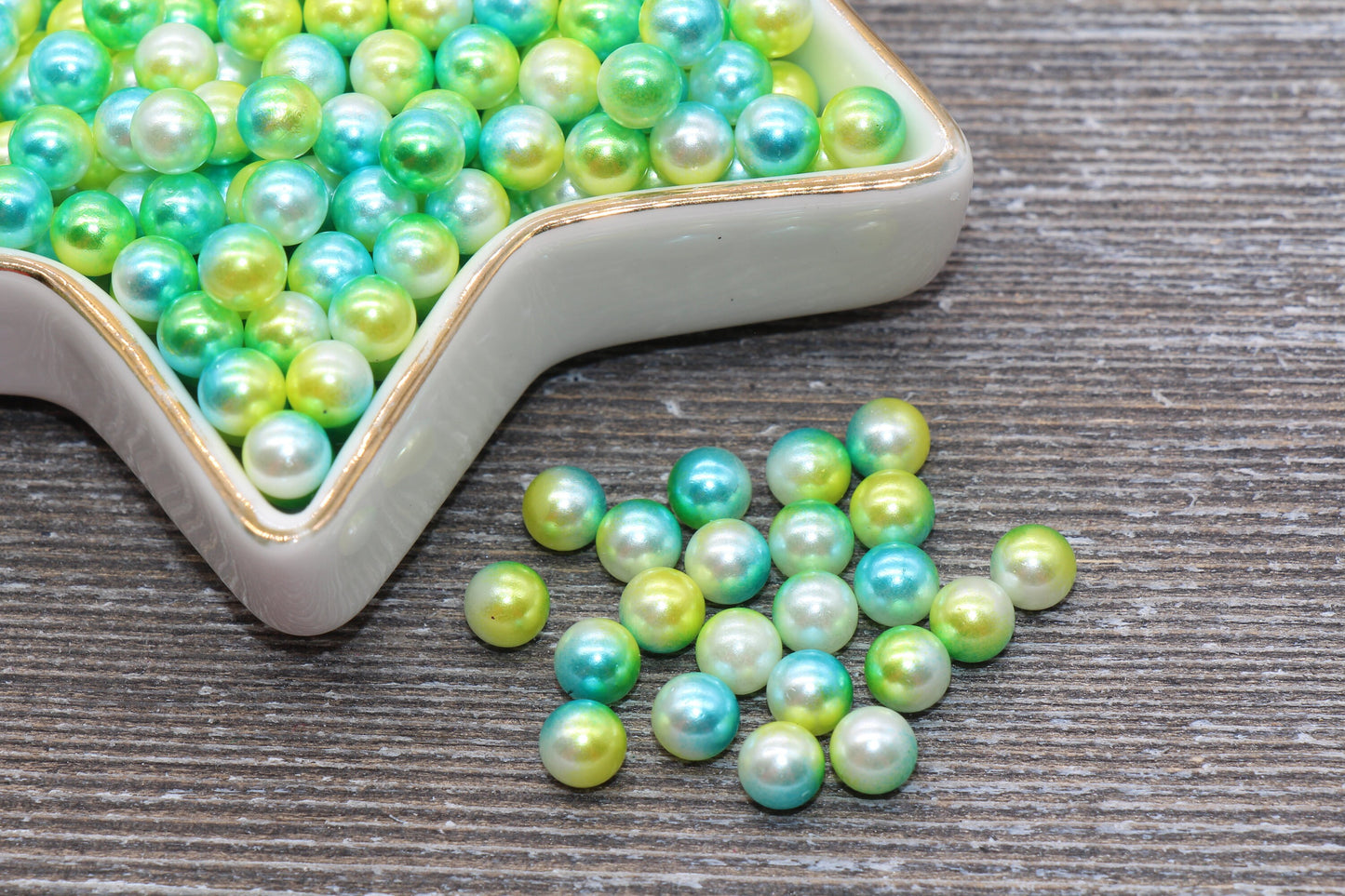 NO Holes 6mm Mermaid Caviar Pearl Beads, Mermaid Ombre Beads, Round Slime Beads, Imitation Pearl Beads, NO HOLE Beads