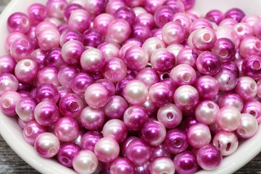 8mm Mermaid Ombre Pearls Beads, Faux Pearls Beads, Ombre Beads, Chunky Beads, Imitation Pearl Beads, Gumball Beads, Bubblegum Beads, #540