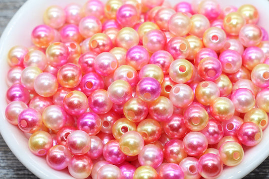 8mm Mermaid Ombre Pearls Beads, Ombre Beads, Chunky Beads, Imitation Pearl Beads, Gumball Beads, #543