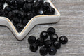 10mm Black Faceted Acrylic Beads