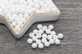 6mm Matte White Acrylic Gumball Beads