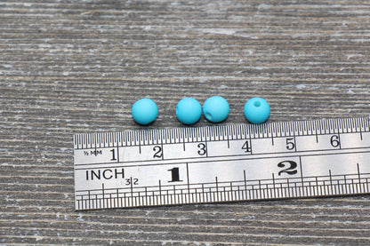 6mm Matte Turquoise Blue Gumball Beads, Round Acrylic Loose Beads, Solid Bubblegum Beads, Chunky Beads, Round Plastic Beads #582