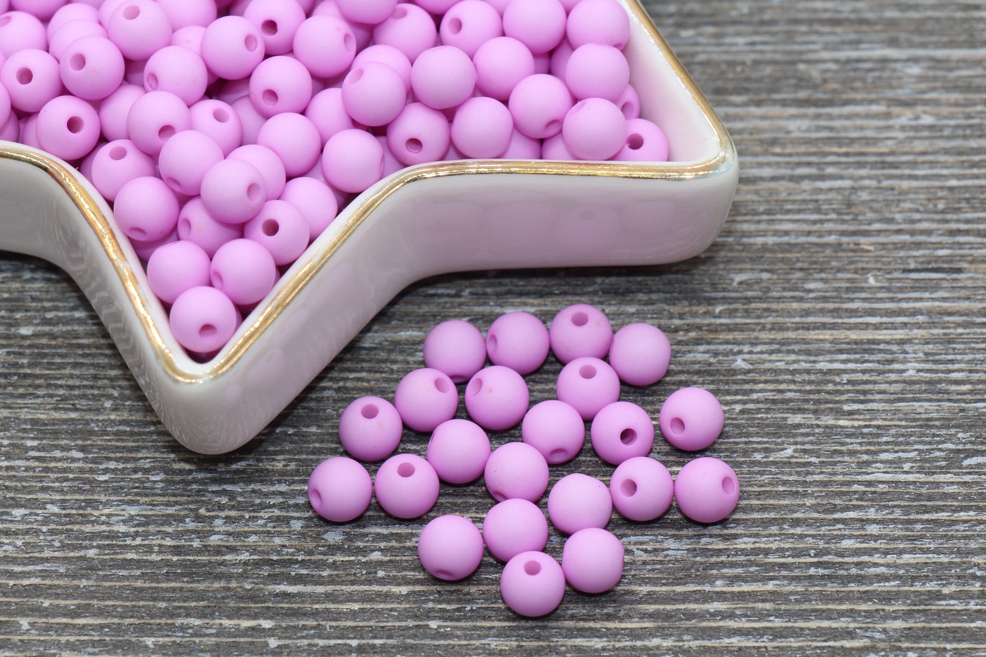 6mm Matte Light Purple Gumball Beads, Round Acrylic Loose Beads, Solid Bubblegum Beads, Chunky Beads, Round Plastic Beads #585