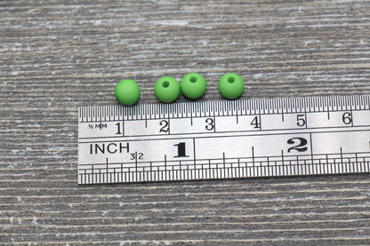 6mm Matte Green Gumball Beads, Round Acrylic Loose Beads, Solid Bubblegum Beads, Chunky Beads, Round Plastic Beads #587