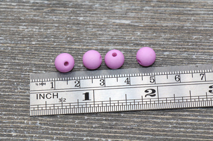 8mm Matte Light Purple Gumball Beads, Round Acrylic Loose Beads, Solid Bubblegum Beads, Chunky Beads, Round Plastic Beads #592