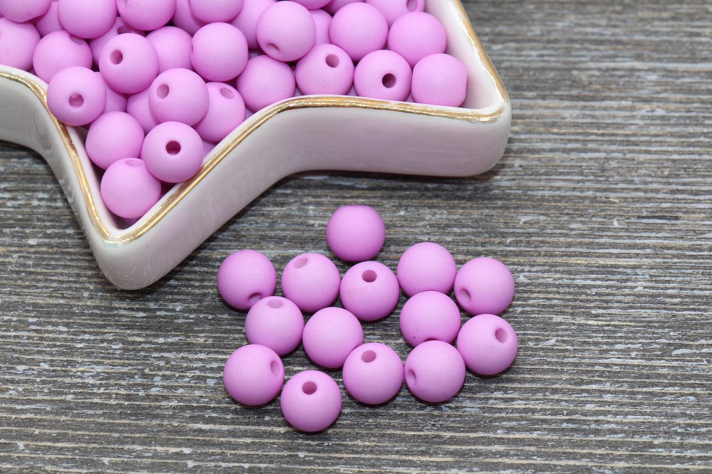 8mm Matte Light Purple Gumball Beads, Round Acrylic Loose Beads, Solid Bubblegum Beads, Chunky Beads, Round Plastic Beads #592