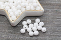 8mm Matte White Acrylic Gumball Beads