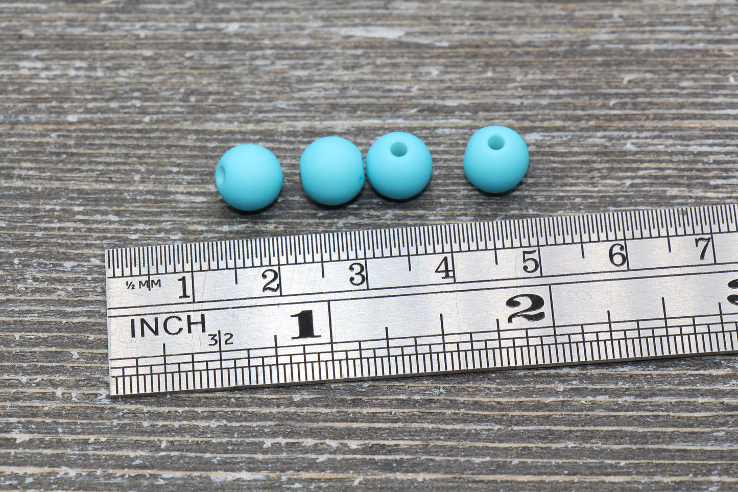 8mm Matte Turquoise Blue Gumball Beads, Round Acrylic Loose Beads, Solid Bubblegum Beads, Chunky Beads, Round Plastic Beads #597