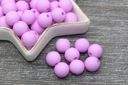 12mm Matte Light Purple Gumball Beads, Round Acrylic Loose Beads, Solid Bubblegum Beads, Chunky Beads, Round Plastic Beads #621